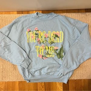 Blue floral printed crewneck (M)